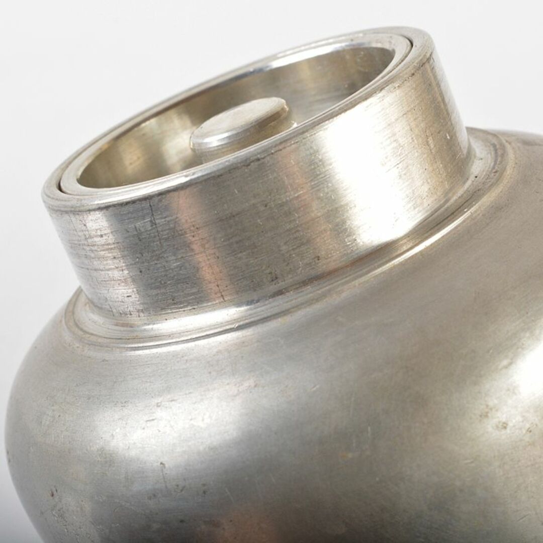 煎茶道具 継山造 本錫 茶壷 茶心壷 約264g 時代箱付 M R6852の 煎茶道具 継山造 本錫 茶壷 茶心壷 約264g 時代箱付 M R6852の