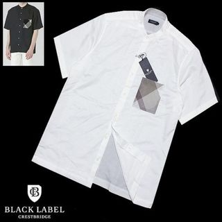 ブラックレーベルクレストブリッジ(BLACK LABEL CRESTBRIDGE)の新品 L ブラックレーベル クレストブリッジ 胸ポケCBチェック リネン混 バン(シャツ)