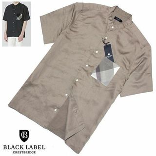 ブラックレーベルクレストブリッジ(BLACK LABEL CRESTBRIDGE)の新品 L ブラックレーベル クレストブリッジ リネン混 バンドカラー半袖シャツ(シャツ)