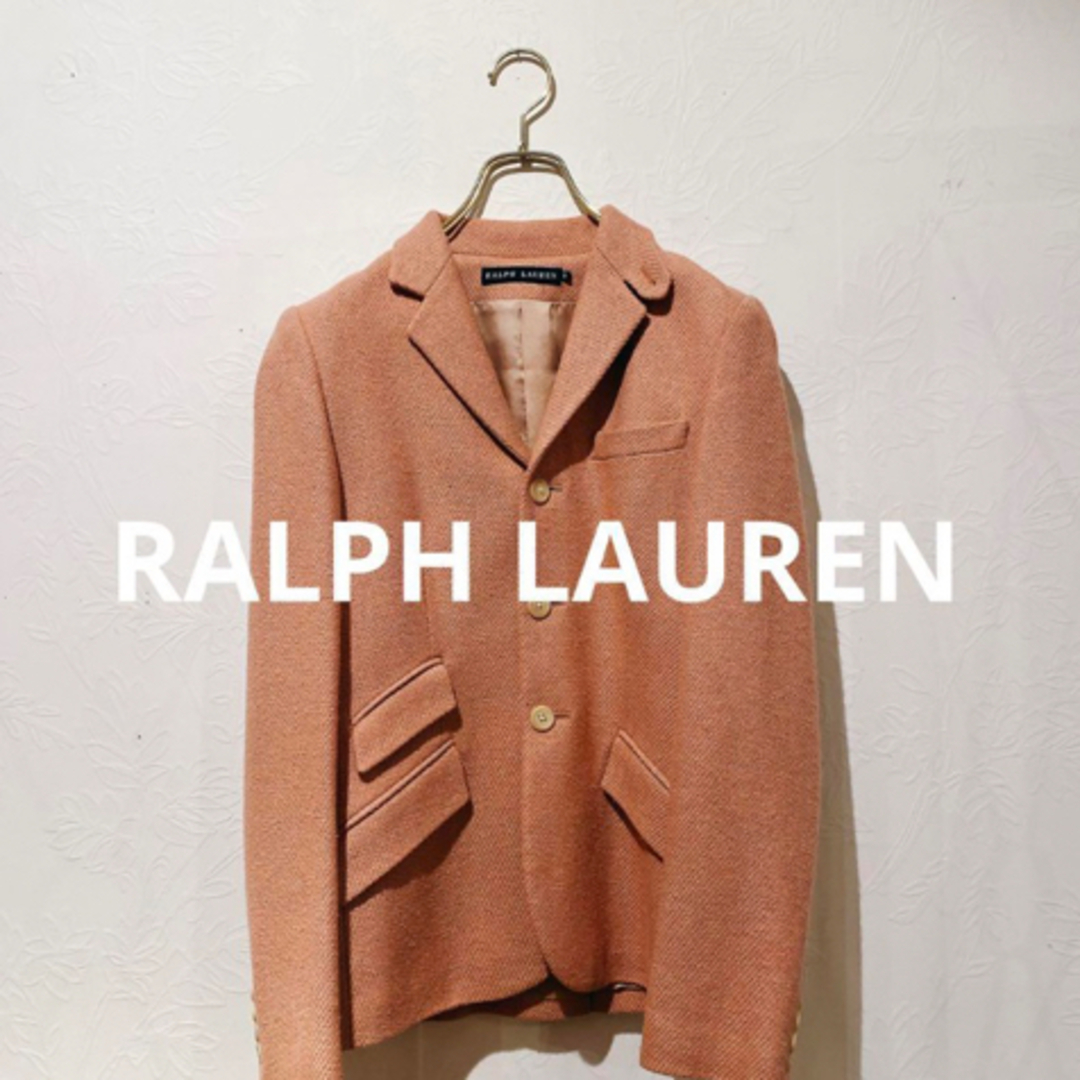 Ralph Lauren(ラルフローレン)のラルフローレン シルク×ウールテーラードジャケット ピンク サイズ9 レディースのジャケット/アウター(テーラードジャケット)の商品写真