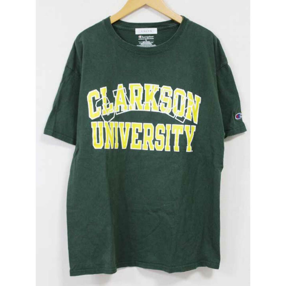 Champion(チャンピオン)の【新入荷】☆CALUX×Champion/キャラクス×チャンピオン☆プリントTシャツ/カットソー/Tシャツ/半袖/カジュアル グリーン/緑 メンズ L【中古】春夏秋冬 022042 メンズのトップス(Tシャツ/カットソー(半袖/袖なし))の商品写真