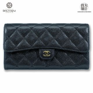 シャネル(CHANEL)のシャネル クラシック ロングフラップウォレット AP0241 黒 キャビアスキン/ゴールド金具 長財布 ブラック マトラッセ 二つ折り レディース CHANEL ココマーク【新品】【未使用】【ブリルトワーゼ】【丸正質舗】【質屋】（M212172）(財布)