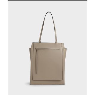 チャールズアンドキース(Charles and Keith)のCharles&Keith ジオメトリックトートバッグ ベージュ(トートバッグ)