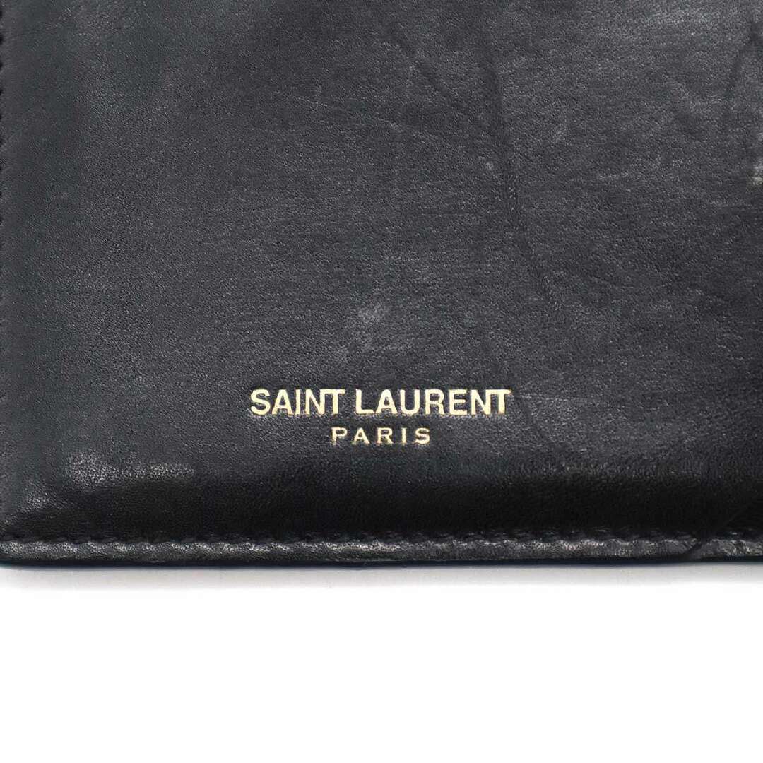 Saint Laurent(サンローラン)のSAINT LAURENT PARIS サンローラン パリ フラグメントレザーカードケース ブラック  327212 メンズのファッション小物(コインケース/小銭入れ)の商品写真