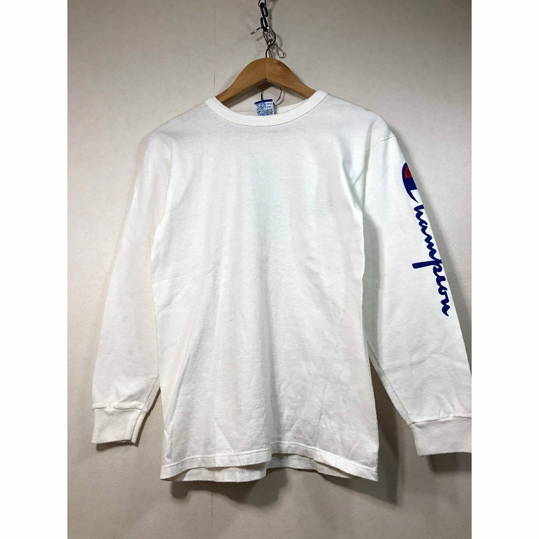 503021● Champion ロンT 袖ロゴ M ホワイト Tシャツ メンズのトップス(Tシャツ/カットソー(七分/長袖))の商品写真