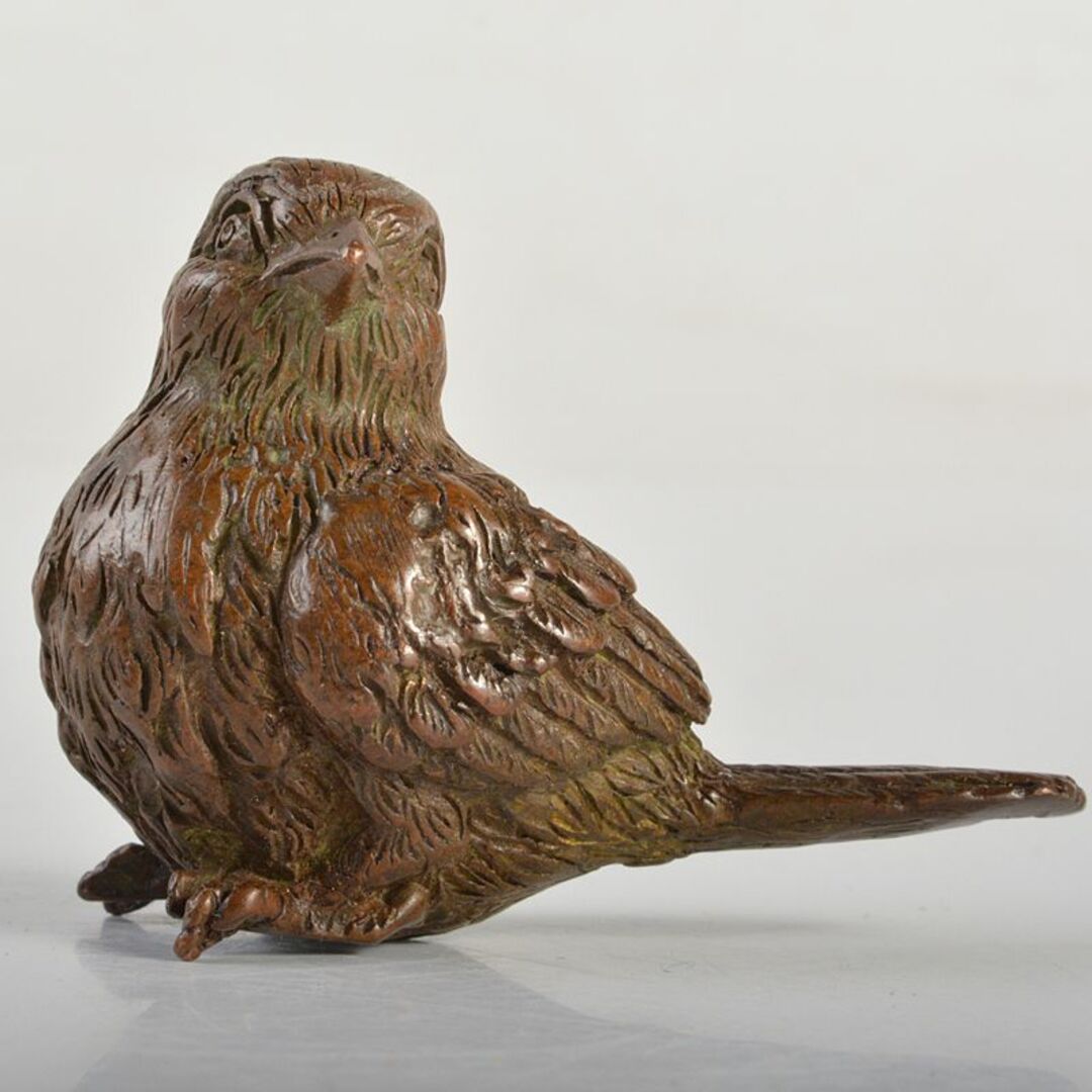 金工名品 古銅宣徳銅 鳥 紙鎮 置物 在銘 C R6874E 金工名品 古銅宣徳銅 鳥 紙鎮 置物 在銘 C R6874E