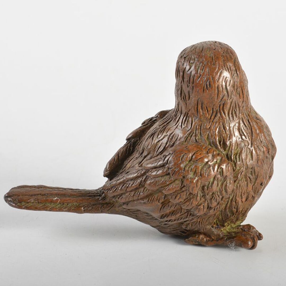 金工名品 古銅宣徳銅 鳥 紙鎮 置物 在銘 C R6874E 金工名品 古銅宣徳銅 鳥 紙鎮 置物 在銘 C R6874E