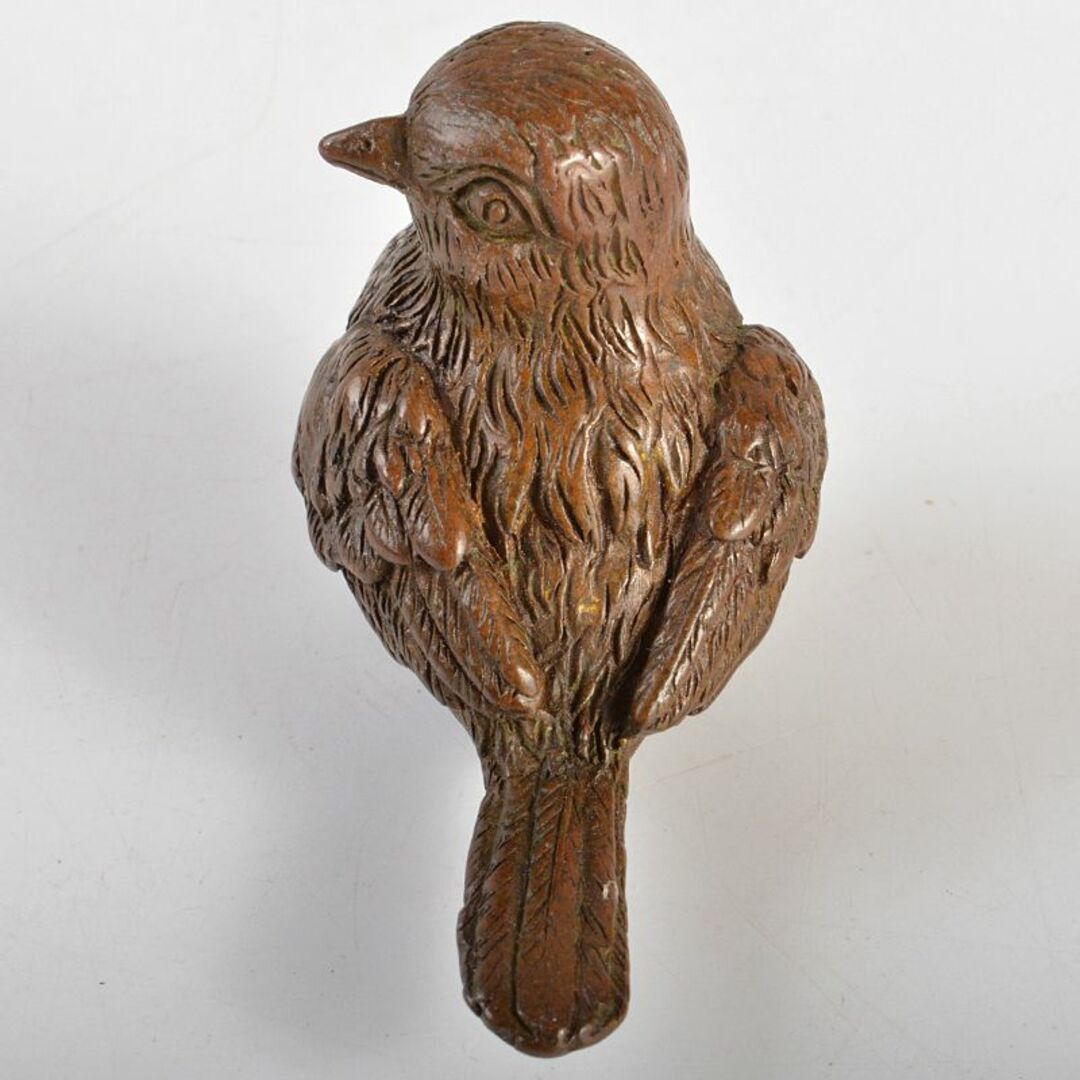金工名品 古銅宣徳銅 鳥 紙鎮 置物 在銘 C R6874E 金工名品 古銅宣徳銅 鳥 紙鎮 置物 在銘 C R6874E