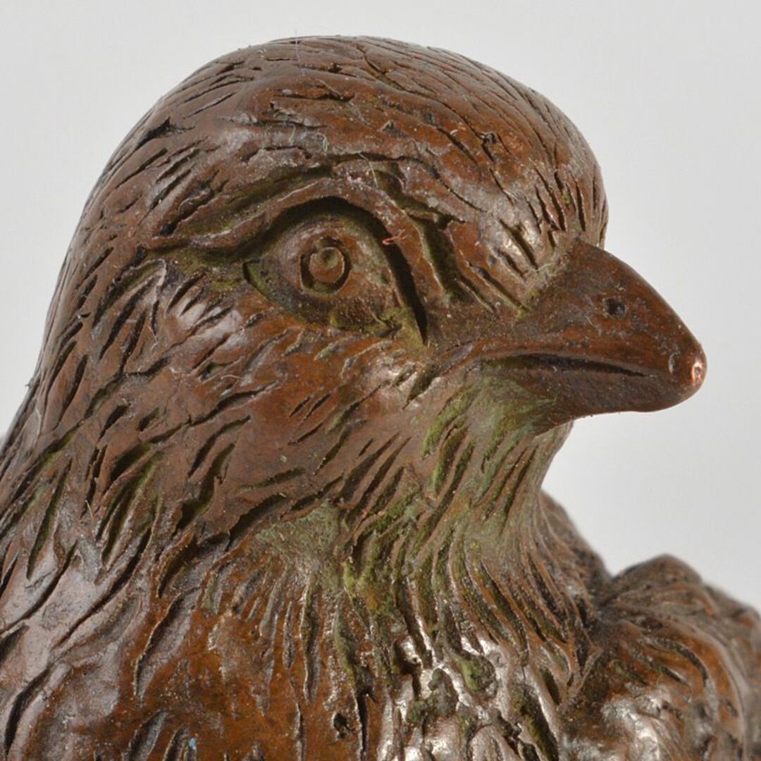 金工名品 古銅宣徳銅 鳥 紙鎮 置物 在銘 C R6874E 金工名品 古銅宣徳銅 鳥 紙鎮 置物 在銘 C R6874E