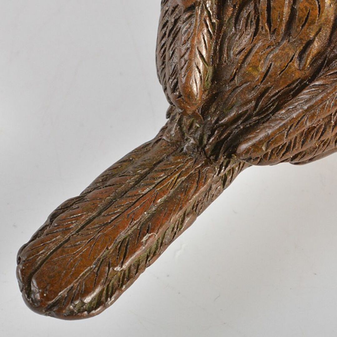 金工名品 古銅宣徳銅 鳥 紙鎮 置物 在銘 C R6874E 金工名品 古銅宣徳銅 鳥 紙鎮 置物 在銘 C R6874E