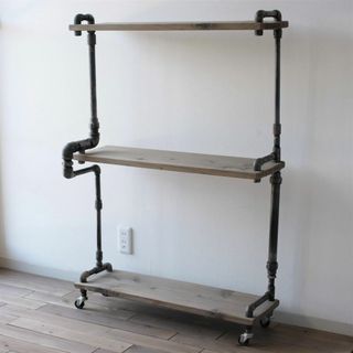 【現品限り】vintage iron shelf 1180*800*310(棚/ラック/タンス)