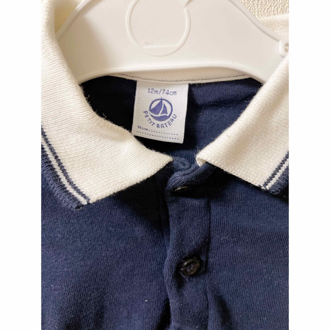 PETIT BATEAU(プチバトー)のプチバトー＊襟付き半袖シャツ　12m74cm キッズ/ベビー/マタニティのベビー服(~85cm)(シャツ/カットソー)の商品写真