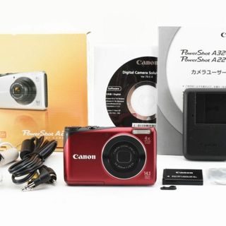 キヤノン(Canon)の✨箱付極美品✨Canon PowerShot A2200 レッド　デジカメ(コンパクトデジタルカメラ)