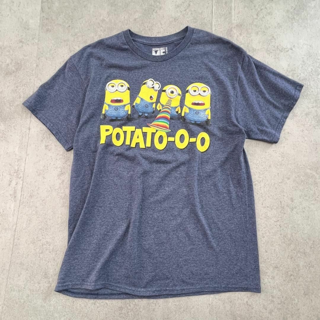 ミリオンズ　POTATO-O-O　半袖Tシャツ　古着　杢ネイビー　紺　L メンズのトップス(Tシャツ/カットソー(半袖/袖なし))の商品写真