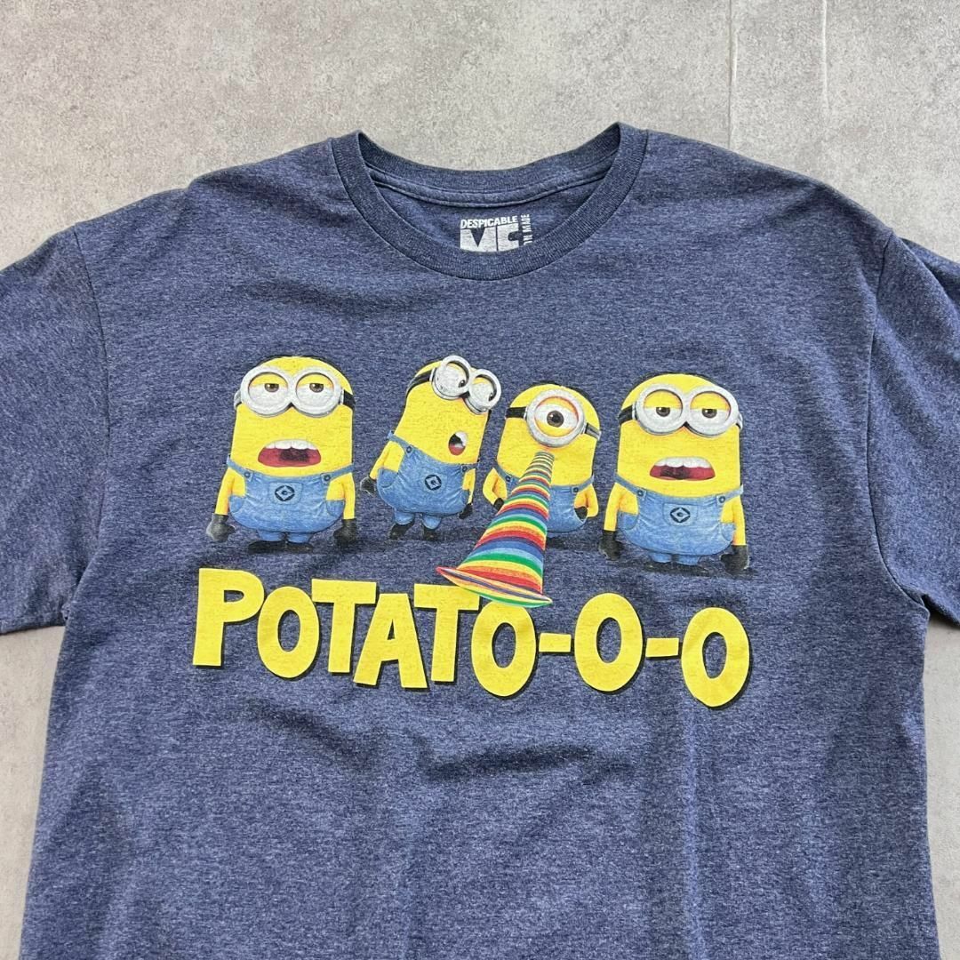 ミリオンズ　POTATO-O-O　半袖Tシャツ　古着　杢ネイビー　紺　L メンズのトップス(Tシャツ/カットソー(半袖/袖なし))の商品写真