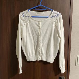 トッコクローゼット(TOCCO closet)のレースカーディガン　ホワイト　トッコクローゼット(カーディガン)