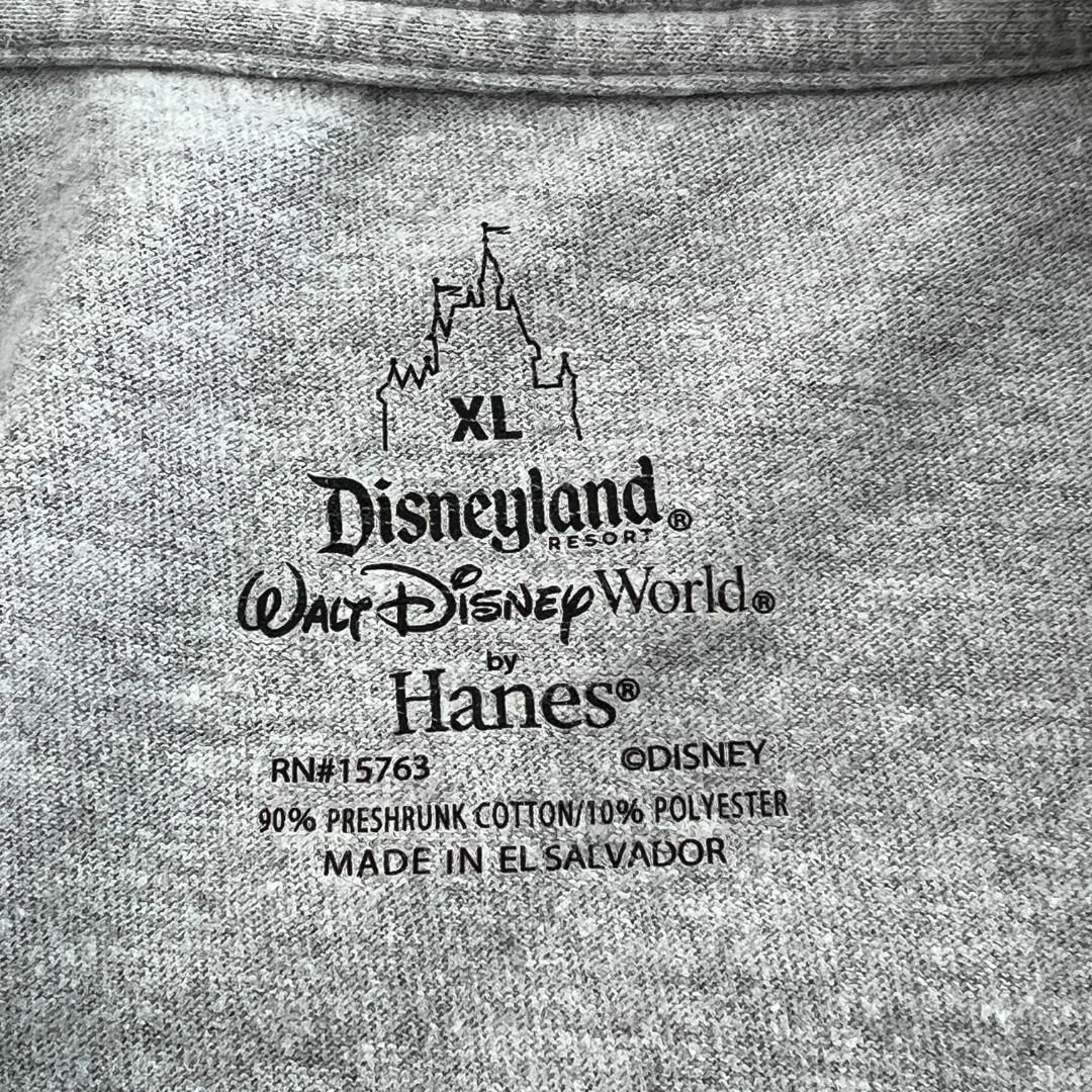 Disney(ディズニー)のミッキーマウス　全面プリント　ヘインズ　半袖Tシャツ　古着　杢グレー　XL メンズのトップス(Tシャツ/カットソー(半袖/袖なし))の商品写真