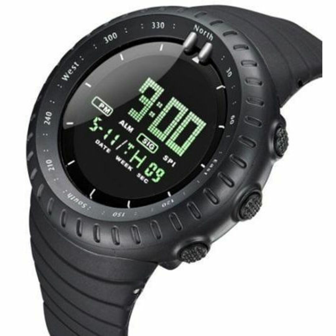 ■2022新入荷！■ダイバーズウォッチブラックフェイスドット　５０Ｍ防水 メンズの時計(腕時計(デジタル))の商品写真