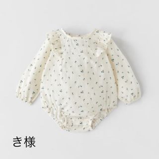 ザラキッズ(ZARA KIDS)のzara baby 花柄ロンパース 3-6months 68cm(ロンパース)