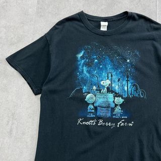 スヌーピー(SNOOPY)のスヌーピー　チャーリーブラウン　ルーシー　遊園地　Tシャツ　古着　ブラック　L(Tシャツ/カットソー(半袖/袖なし))