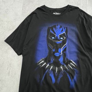 マーベル(MARVEL)のMARVEL　ブラックパンサー　ヒーロー　半袖Tシャツ　古着　ブラック　2X(Tシャツ/カットソー(半袖/袖なし))