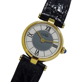 カルティエ(Cartier)のカルティエ Cartier 時計 レディース ブランド マスト ヴァンドーム SM ヴェルメイユ クオーツ QZ 925 レザー 590004 ラウンド【中古】(腕時計)