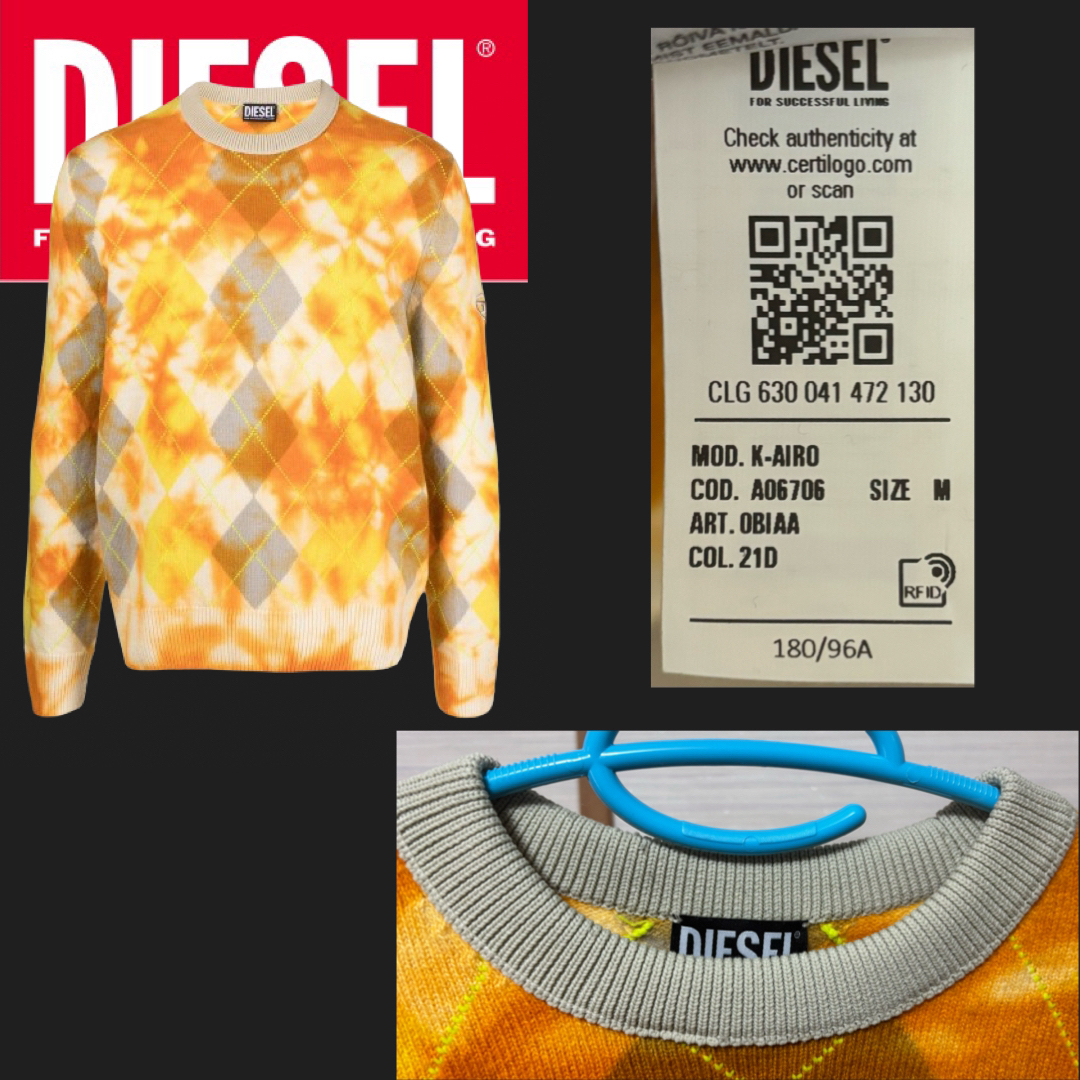 DIESEL(ディーゼル)の【国内完売】2023SS DIESEL K-AIRO タイダイニット　Mサイズ メンズのトップス(ニット/セーター)の商品写真