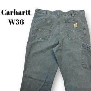 カーハート(carhartt)のカーハート　ワークパンツ　リラックスフィット　古着　ライトグレー　W36(ワークパンツ/カーゴパンツ)