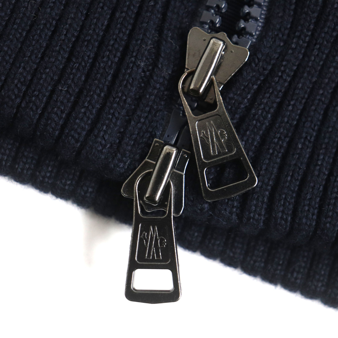 MONCLER(モンクレール)の美品 MONCLER モンクレール 2019年製 MAGLIONE ニット切替 フード・ロゴワッペン付き WZIP ダウンジャケット ネイビー L 正規品 メンズ メンズのジャケット/アウター(ダウンジャケット)の商品写真