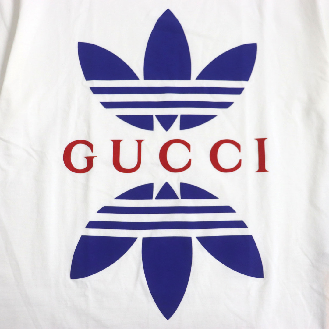 Gucci(グッチ)の未使用品 GUCCI グッチ adidas 22SS 548334 コットン トレフォイル ロゴプリント 半袖Ｔシャツ ホワイト S イタリア製 正規品 メンズ メンズのトップス(Tシャツ/カットソー(半袖/袖なし))の商品写真