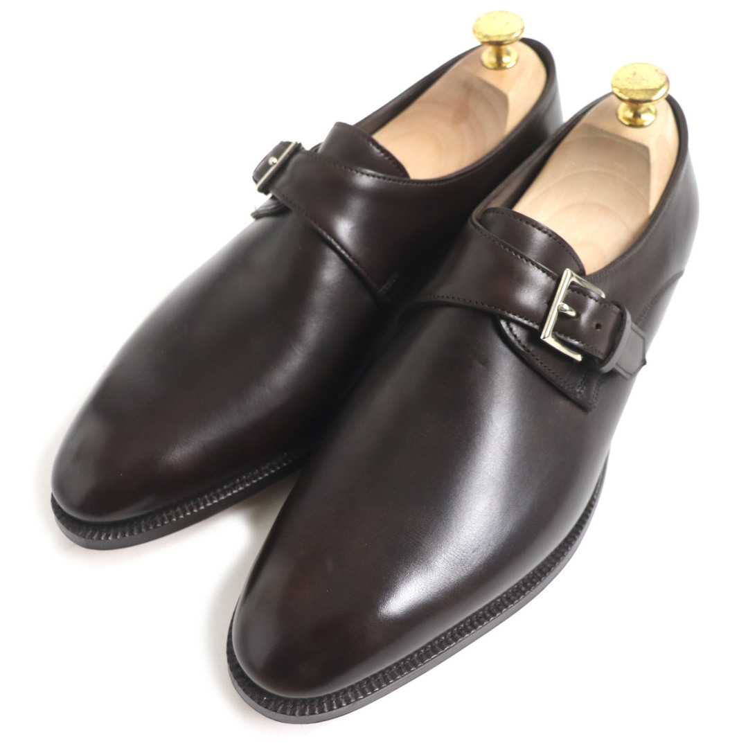 送料無料価格 未使用品 John Lobb ジョンロブ REDMIRE レドマイヤー プレステージライン 7000ラスト モンクストラップ レザーシューズ ダークブラウン 7 英国製 メンズ