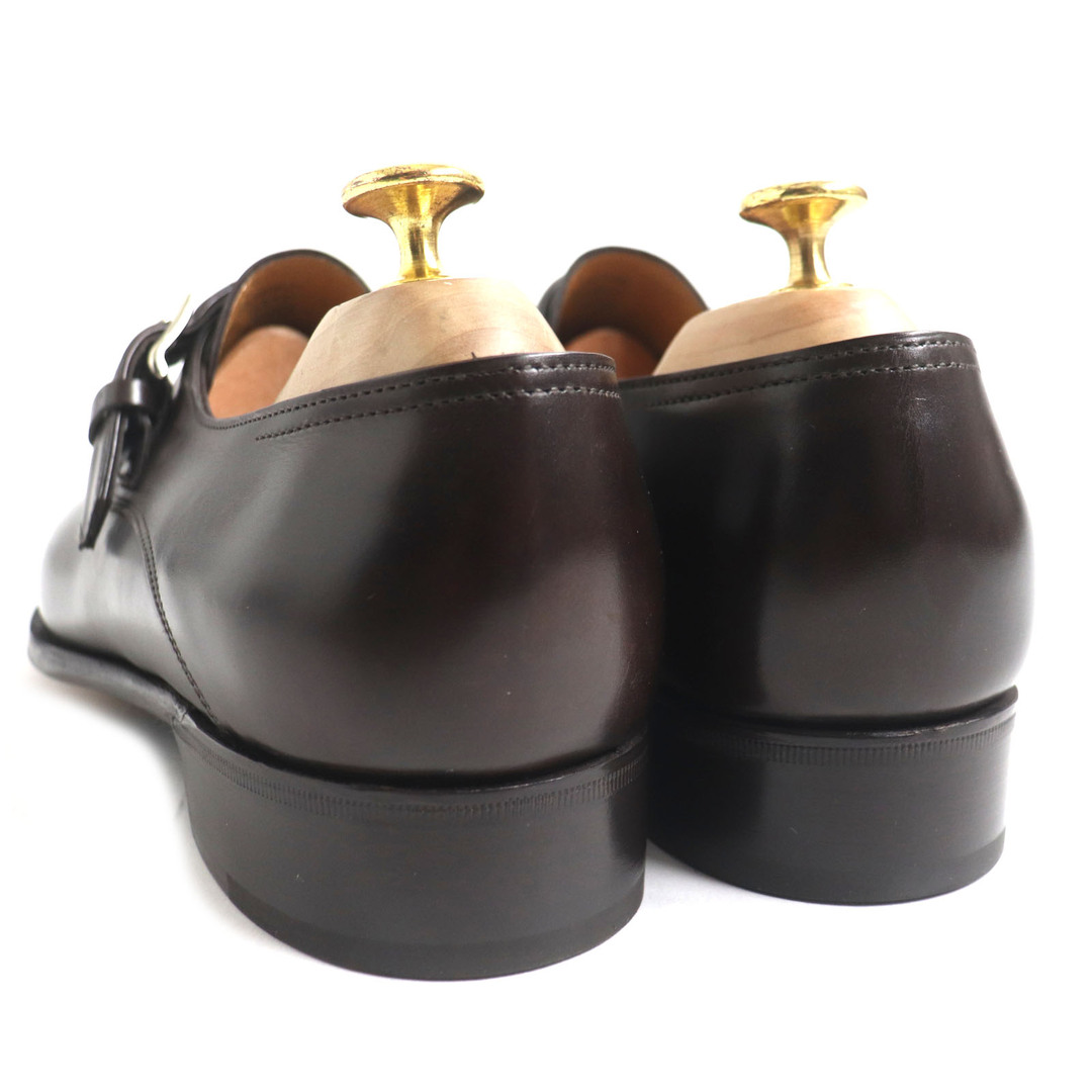 送料無料価格 未使用品 John Lobb ジョンロブ REDMIRE レドマイヤー プレステージライン 7000ラスト モンクストラップ レザーシューズ ダークブラウン 7 英国製 メンズ