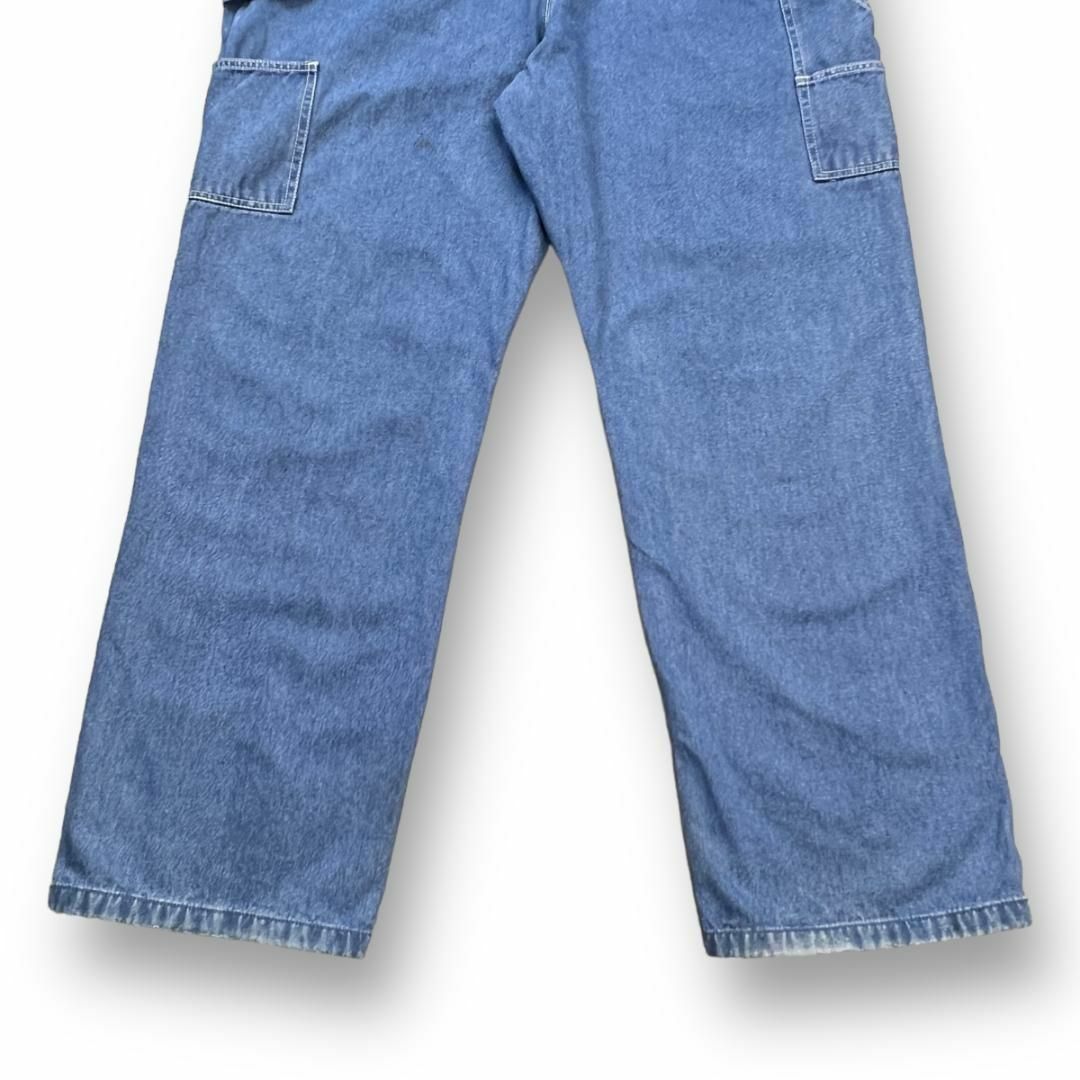 BIG SMITH(ビッグスミス)の希少サイズ　ビッグスミス　デニムペインターオーバーオール　古着　水色　W40 メンズのパンツ(その他)の商品写真