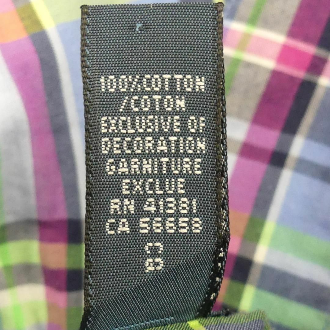 Ralph Lauren(ラルフローレン)のラルフローレン シャツ XXL メンズ 長袖 青 チェック 刺繍 TY3026 メンズのトップス(Tシャツ/カットソー(七分/長袖))の商品写真