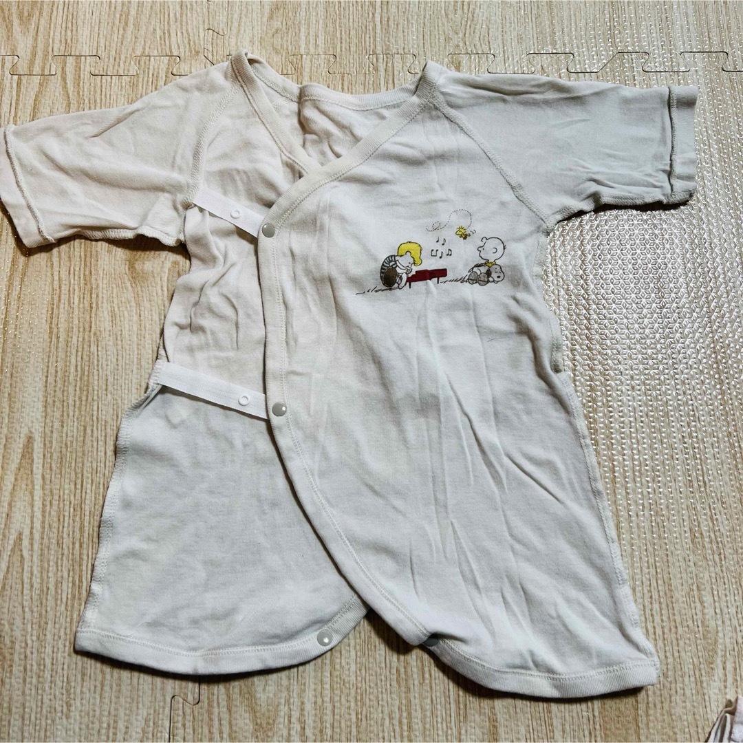 PEANUTS(ピーナッツ)のPEANUTS スヌーピー　新生児肌着　3セット キッズ/ベビー/マタニティのベビー服(~85cm)(肌着/下着)の商品写真