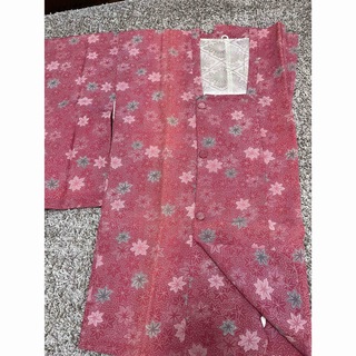 和装 着物 コート 羽織り 昭和 レトロ  アンティーク 紅葉 ピンク(着物)
