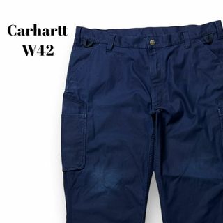 カーハート(carhartt)の希少サイズ　カーハート　カーゴパンツ　古着　ネイビー　W42　ビッグサイズ(ワークパンツ/カーゴパンツ)