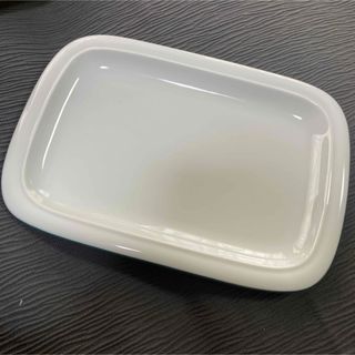 四角　大皿　食器　キッチン　洋食器　白　緑　縁　ライン(食器)