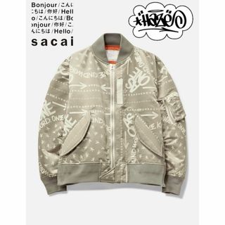 サカイ(sacai)のSACAI エリック ヘイズ バンダナ プリント ナイロン ツイル ブルゾン(フライトジャケット)