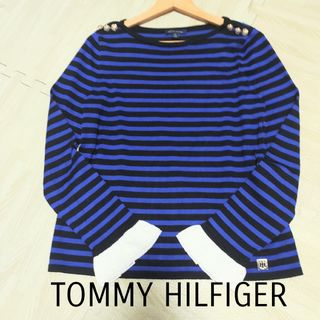 トミーヒルフィガー(TOMMY HILFIGER)の【TOMY HILFIGER トミーヒルフィガー】ニット　ボーダー　袖口フリル(ニット/セーター)