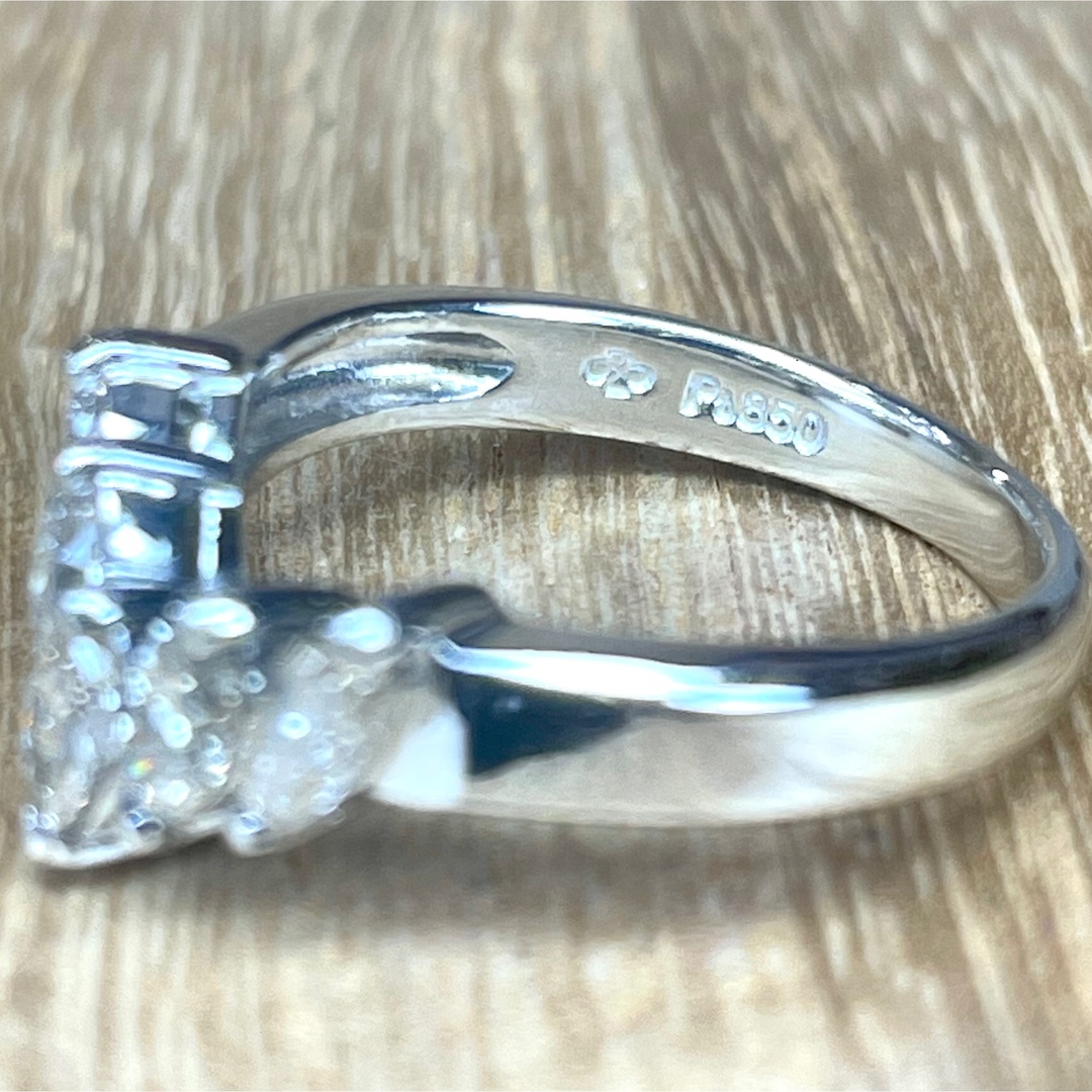 Pt850 ブラウンダイヤ 0.54ct V字 リング 3.93g M1742 レディースのアクセサリー(リング(指輪))の商品写真