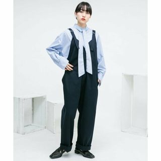 【NAVY】BACKベルトVネックサロペット