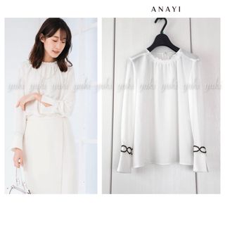 アナイ(ANAYI)のANAYI  クレープジョーゼット レースブラウス (シャツ/ブラウス(長袖/七分))