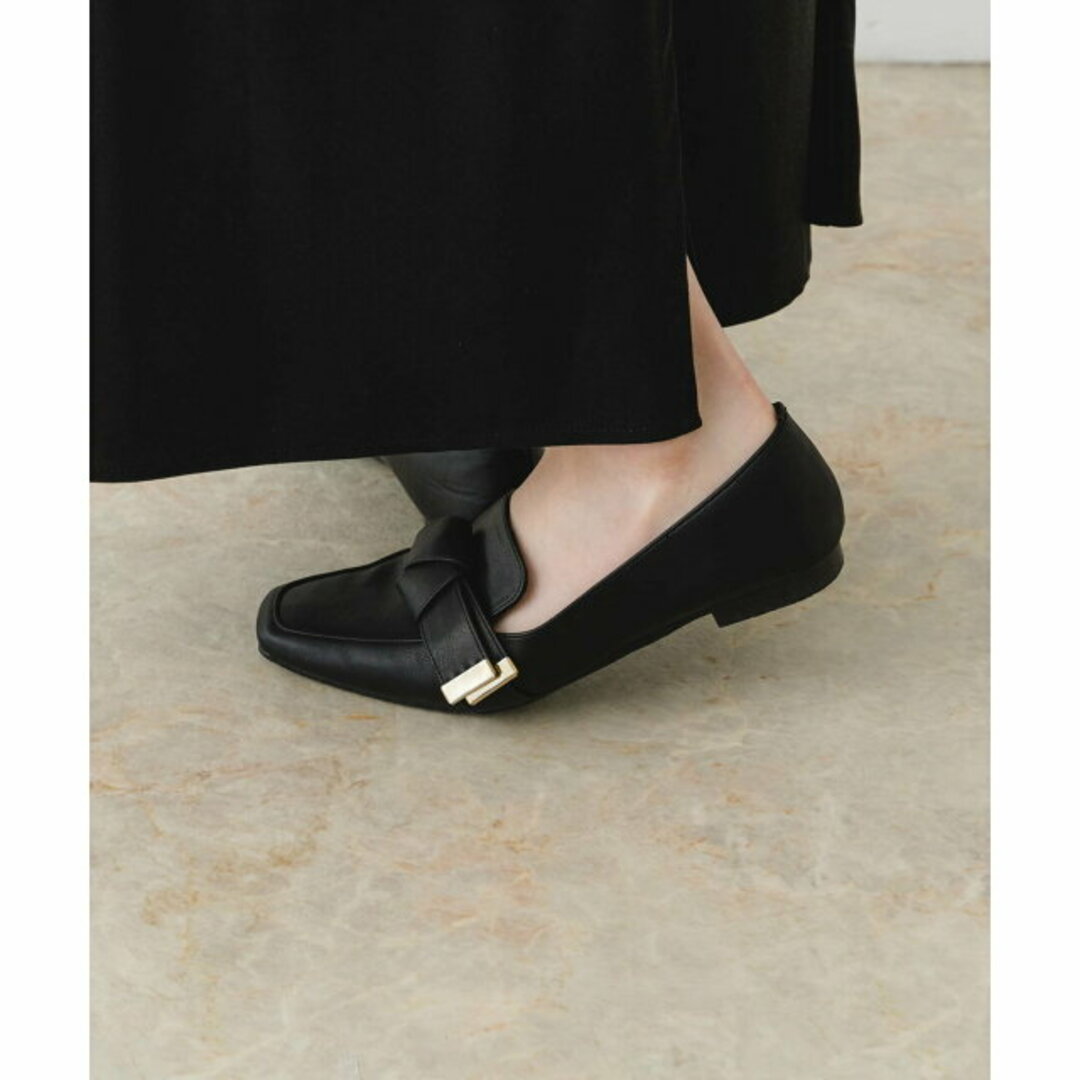 RODE SKO(ロデスコ)の【BLACK】『MADE IN JAPAN』スクエアトゥリボンローファー レディースの靴/シューズ(ローファー/革靴)の商品写真