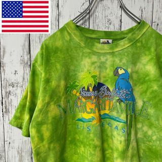 MARGARITAVILLE アメリカ古着 ビッグプリントTシャツグリーンメンズ(Tシャツ/カットソー(半袖/袖なし))