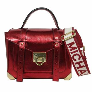 マイケルコース(Michael Kors)の【新品】マイケルコース バッグ ハンドバッグ Michael Kors マンハッタン ミディアム PVCパテント 2WAY サッチェル 斜め掛け 35H3GNCS6M CRIMSON アウトレット レディース MANHATTAN MEDIUM PATENT SATCHEL(ショルダーバッグ)