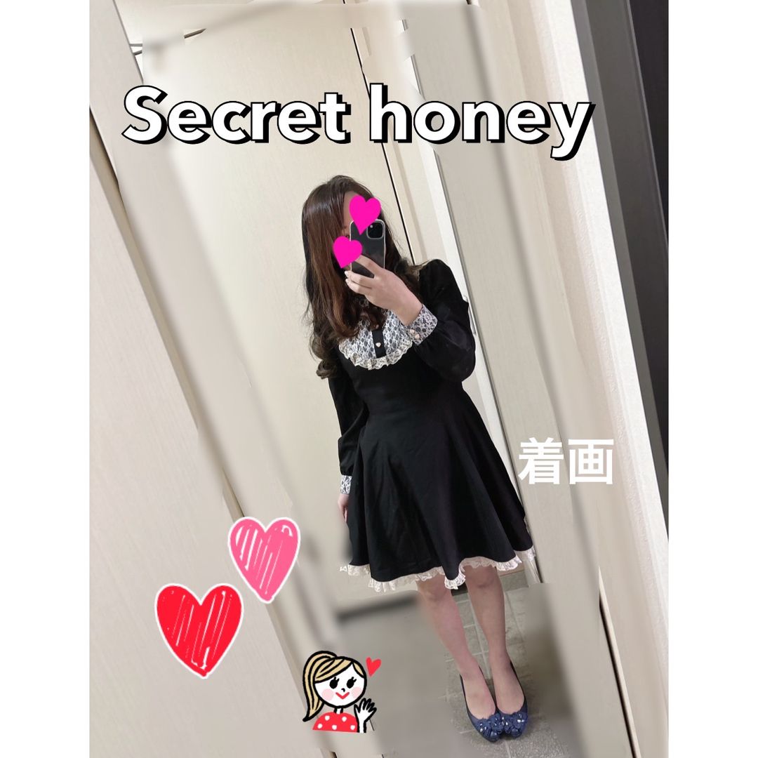 Secret Honey(シークレットハニー)の美品★Secret Honey シークレットハニー ワンピース レディースのワンピース(ひざ丈ワンピース)の商品写真