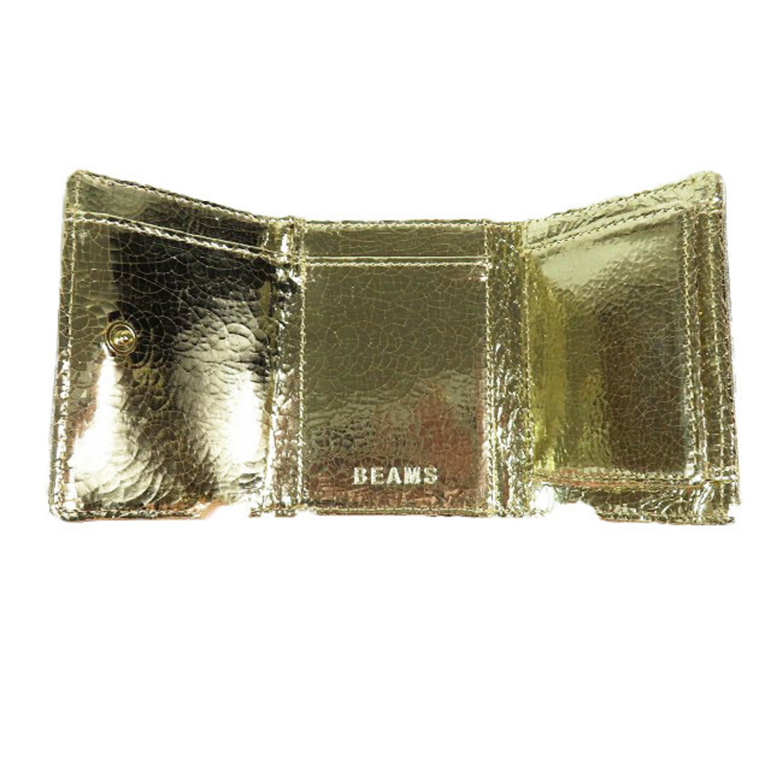 BEAMS(ビームス)のBEAMS スマイル 総柄 三つ折り 財布 ミニウォレット 小銭入れ ゴールド  レディースのファッション小物(財布)の商品写真