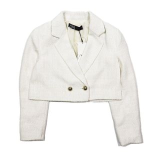 ザラ(ZARA)の未使用品 ザラ ZARA クロップド丈 テクスチャー入り ブレザー ジャケット(その他)