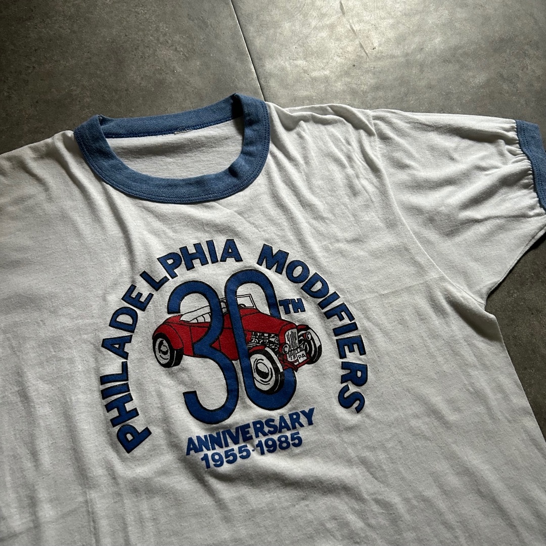 70~80s・USA製】ヴィンテージリンガーTシャツ オフホワイト 赤